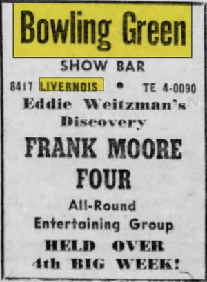 Bowling Green - June 1956 Ad For Bowling Green Show Bar (newer photo)